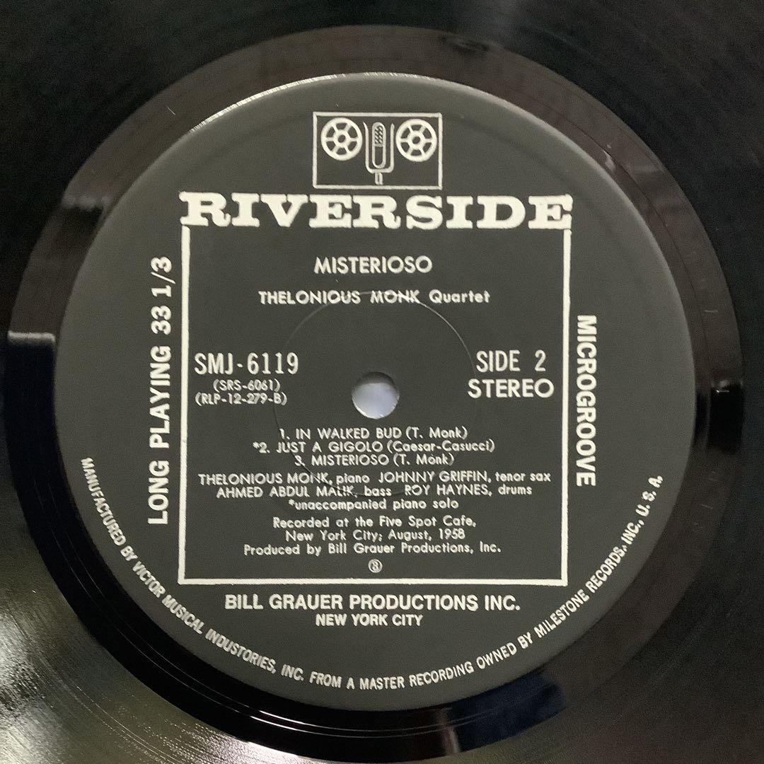 輸入盤LPレコード　Thelonious Monk / Misterioso