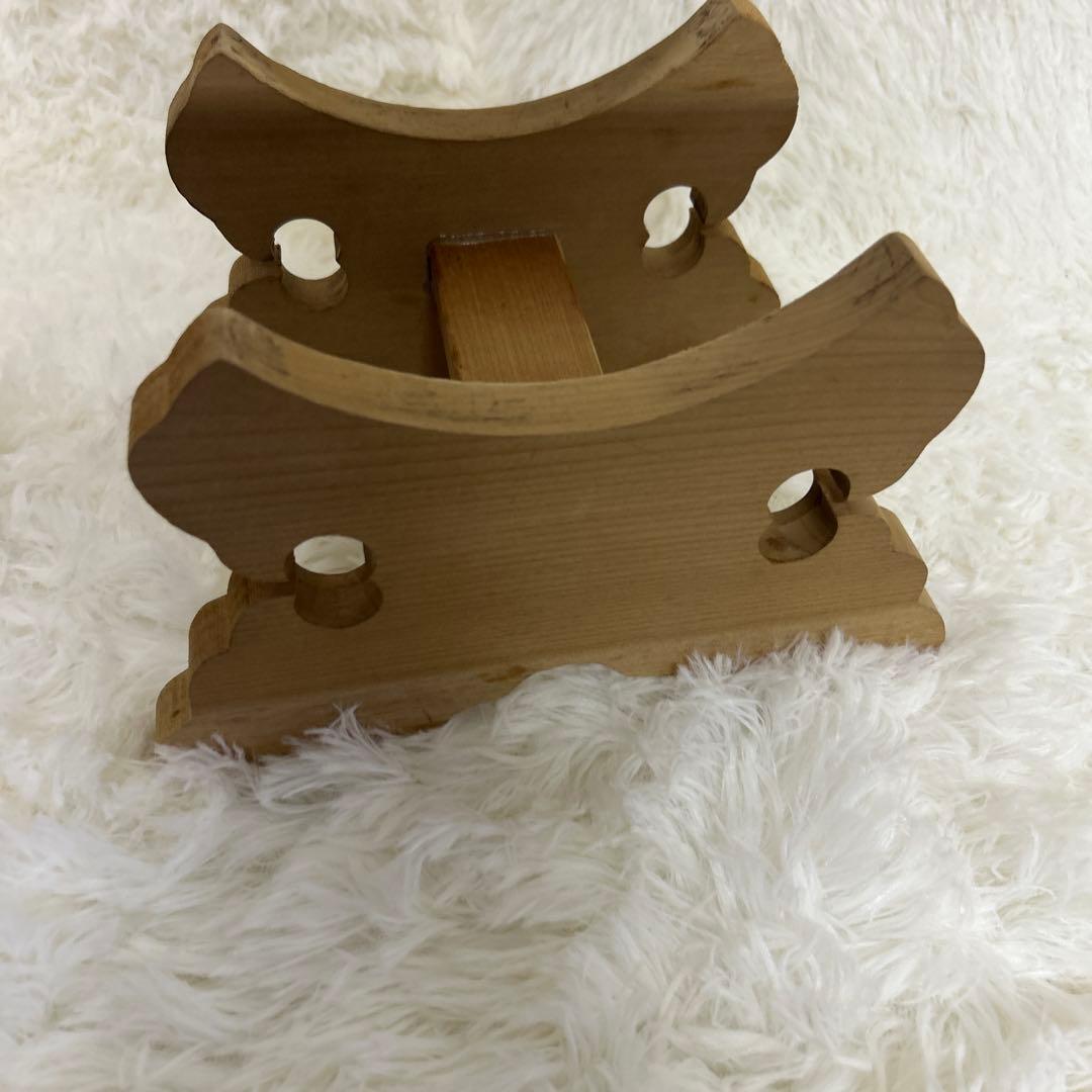 【良品】飾り太鼓　和太鼓 バチ付き　台座付き　直径約16cm