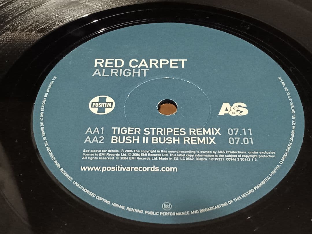 RED CARPET - ALRIGHT 12インチ レコード 2006年 良品