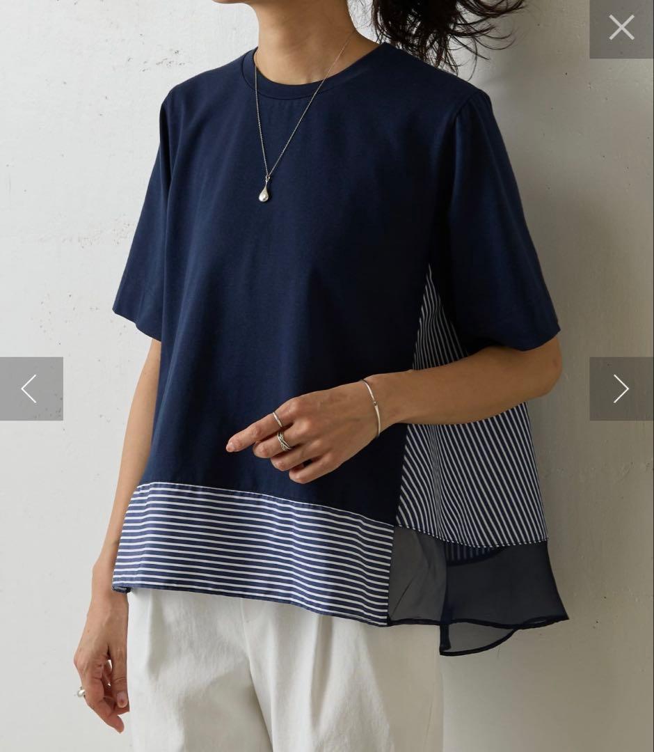 u*a様 BEARDSLEY ストライプコンビカットソー