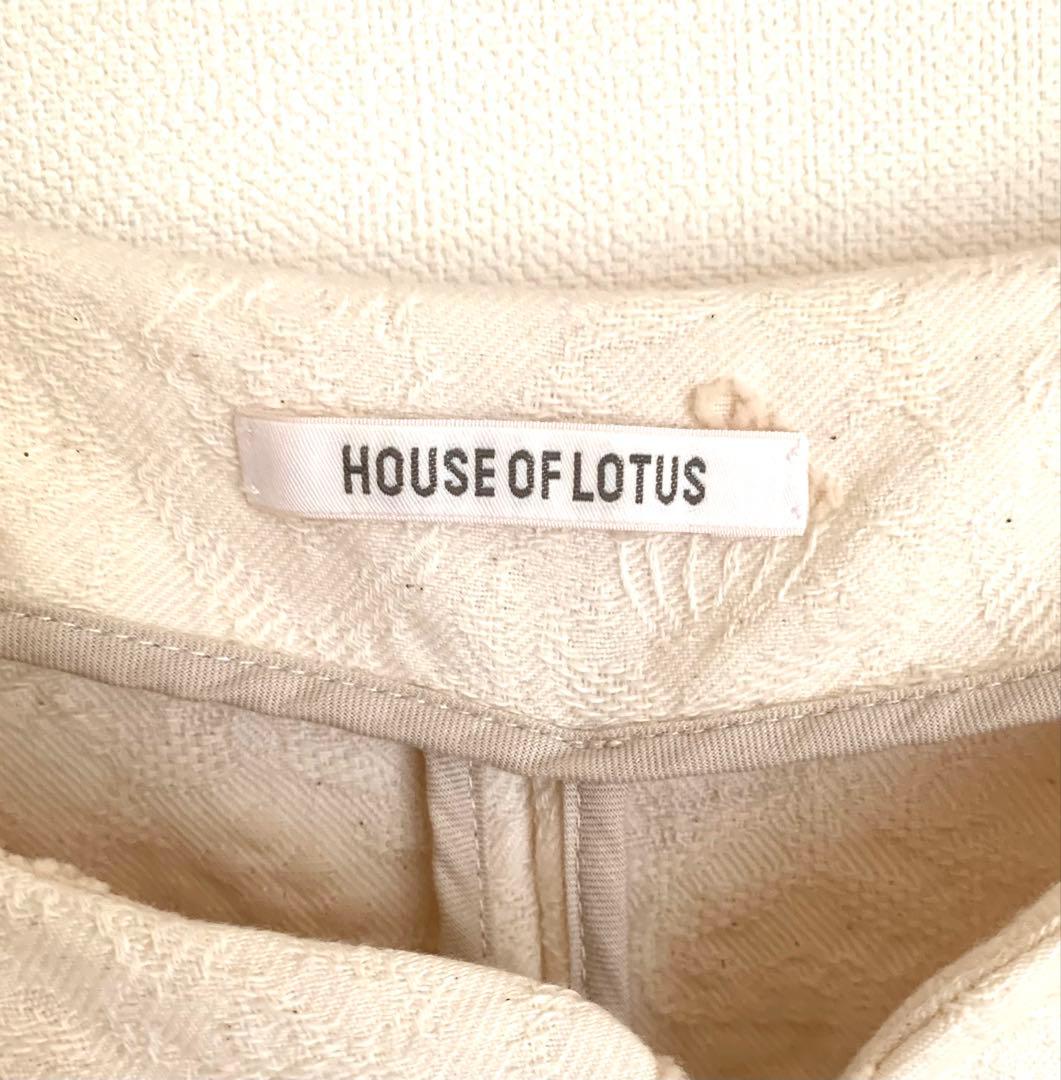HOUSE OF LOTUS ノーカラー ジャガード　コットンジャケット