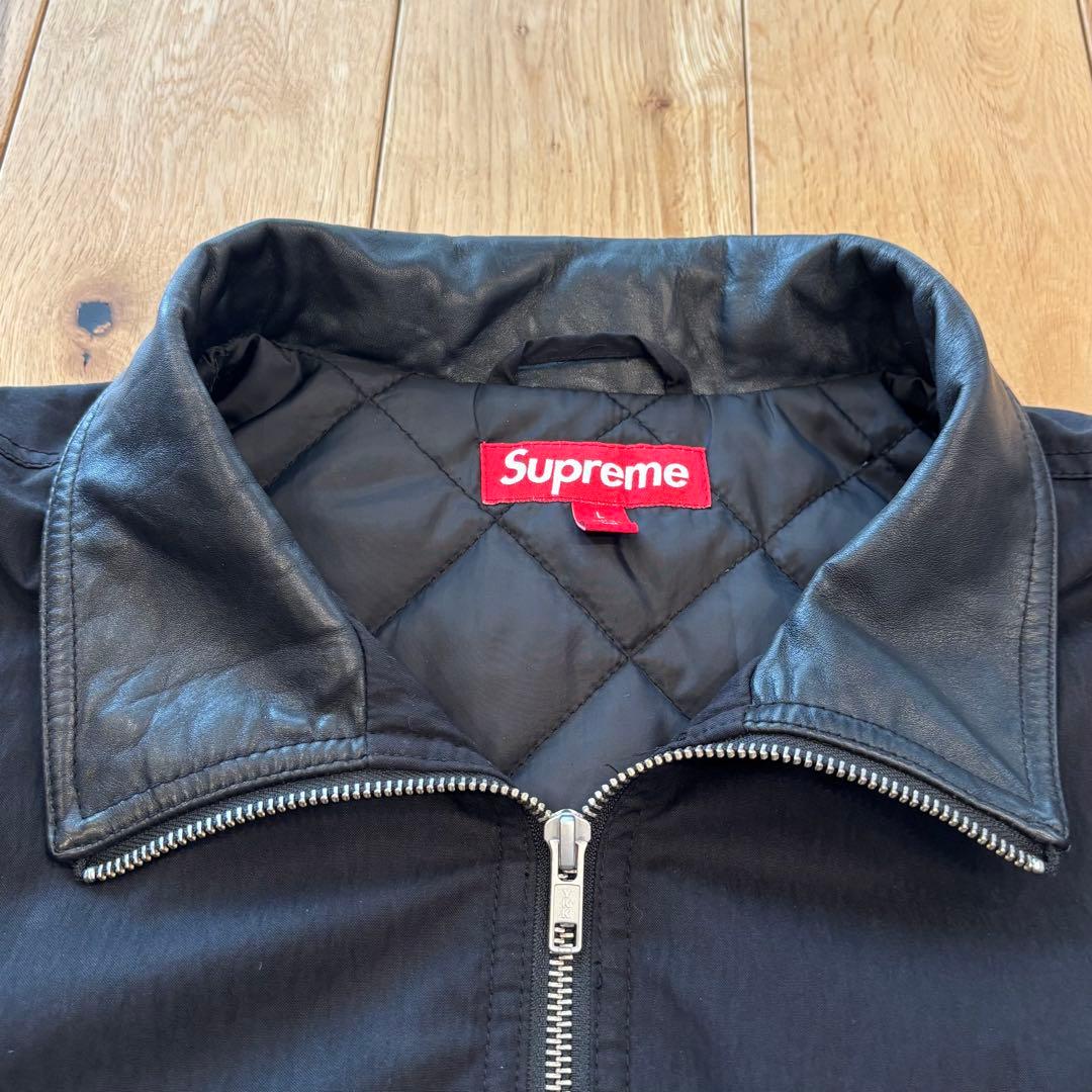 新作 Supreme Leather Collar Utility Jacket