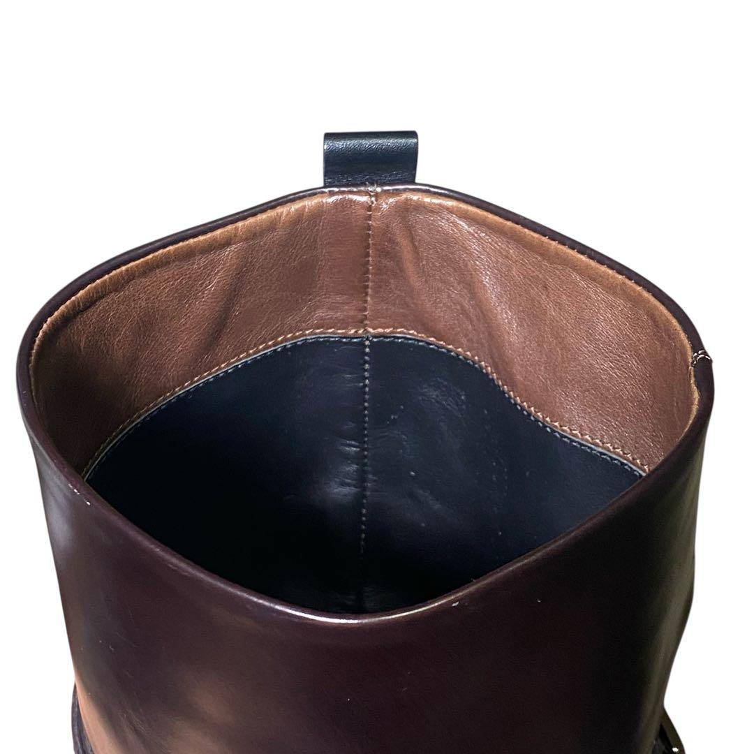 TOD’S トッズ 22.5 ロングブーツ レザー ブラック サイドジップ 黒色