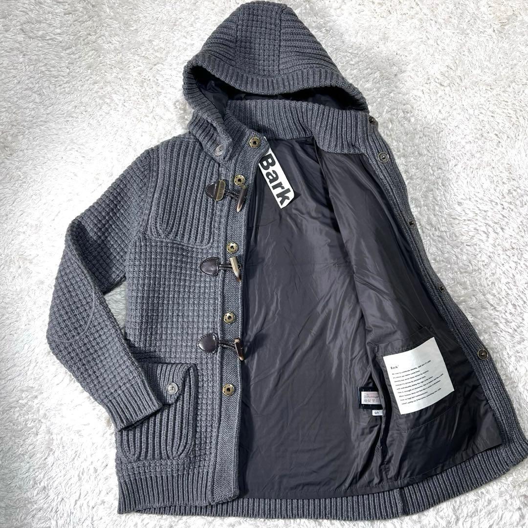 ✨　専用　✨　バーク ダッフルコート編込みジャケット ニット裏有 S〜M