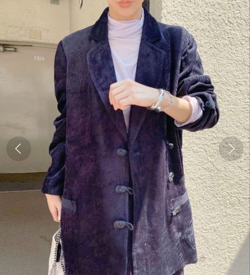 RAYON CORDUROY JACKET&PANTS SET ネイビー