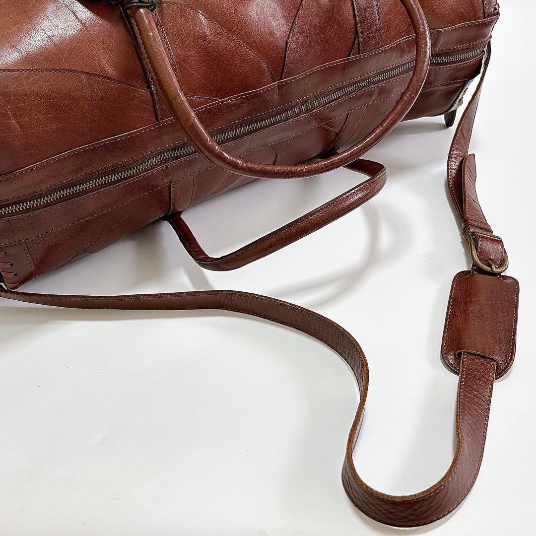 美品 IBIZA 2WAY パッチワーク レザー ボストンバッグ jm365