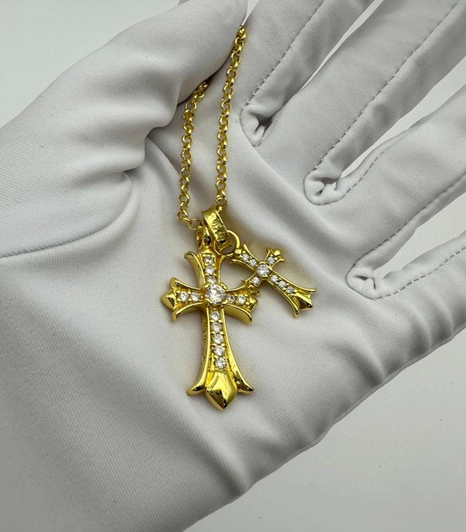 ★セール★ CHROME HEARTS クロス ネックレス ゴールドカラー