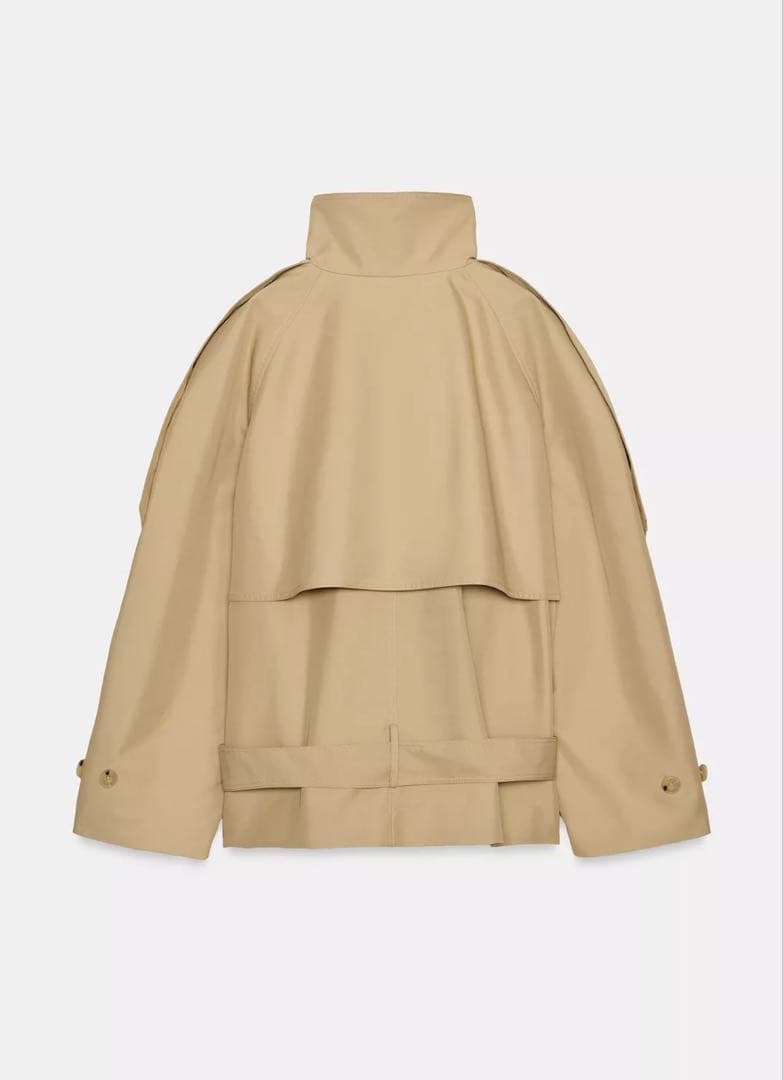 【新品未使用】ZARA ショート丈ハイネックトレンチコート　M