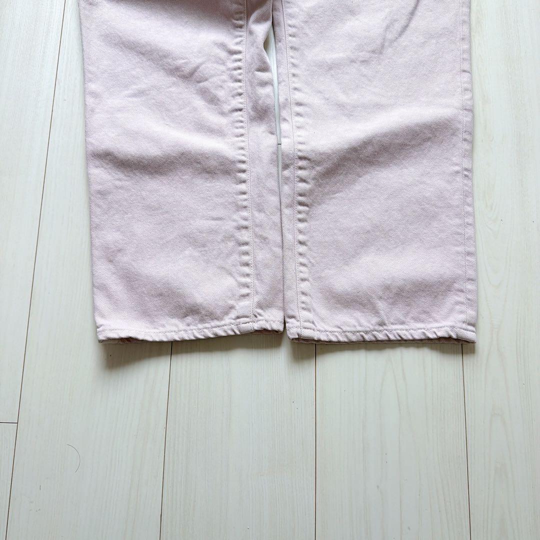 美品✨45R ライ麦デニムのクロスビー5 R刺繍　ライトピンク　大きいサイズ