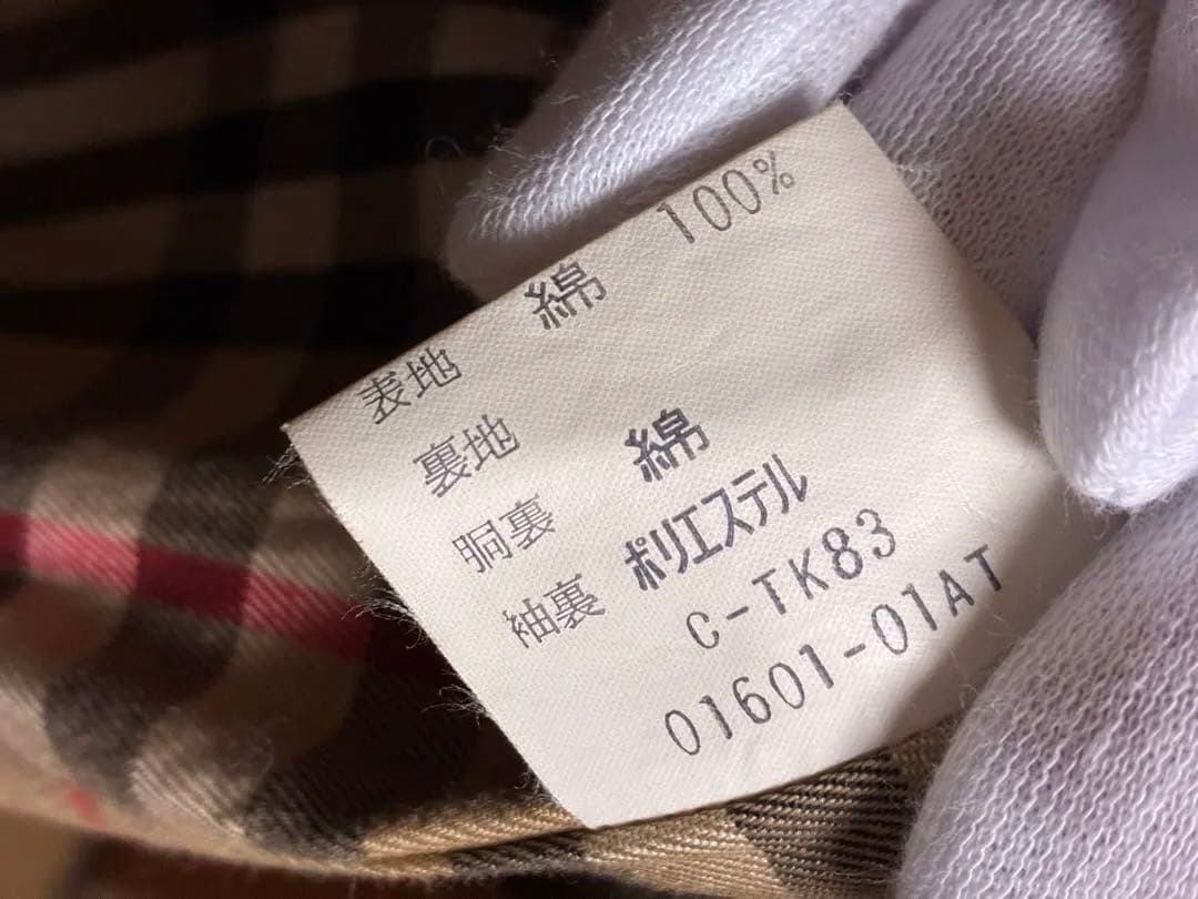Burberrys ステンカラーコート ノバチェック 白タグ サイズ9AB2