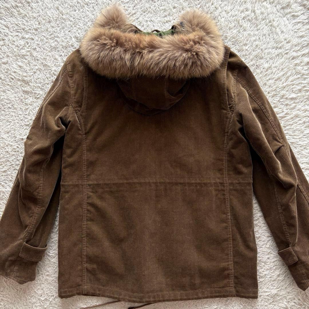★フォックスファー★ DOLCE&GABBANA モッズコート コーデュロイ 茶