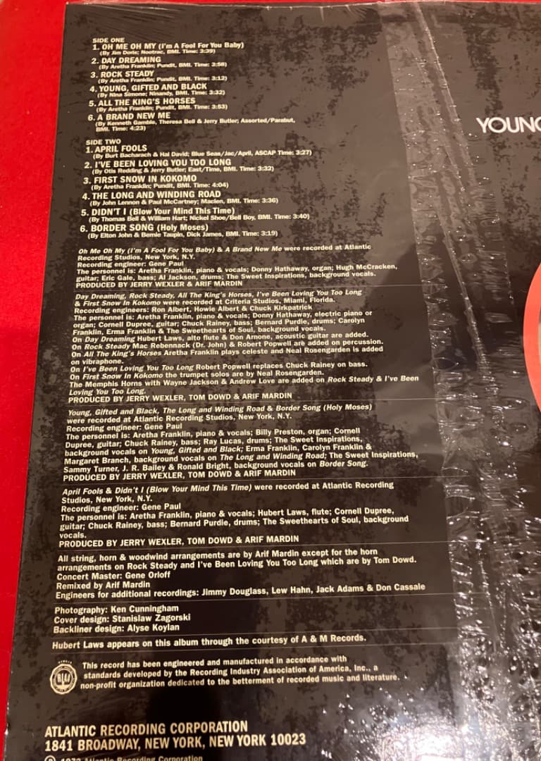 洋楽 Aretha Franklin Young, Gifted and Black