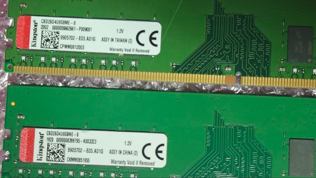 DDR4 8GBx2枚 16GB DDR4-2666 動作確認済み ①
