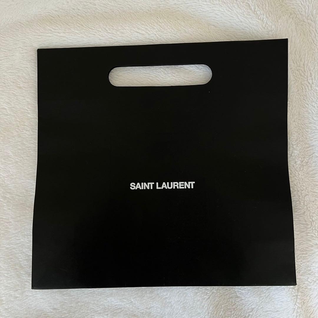 SAINT LAURENT BOW02 ブラックレザー三つ折り財布
