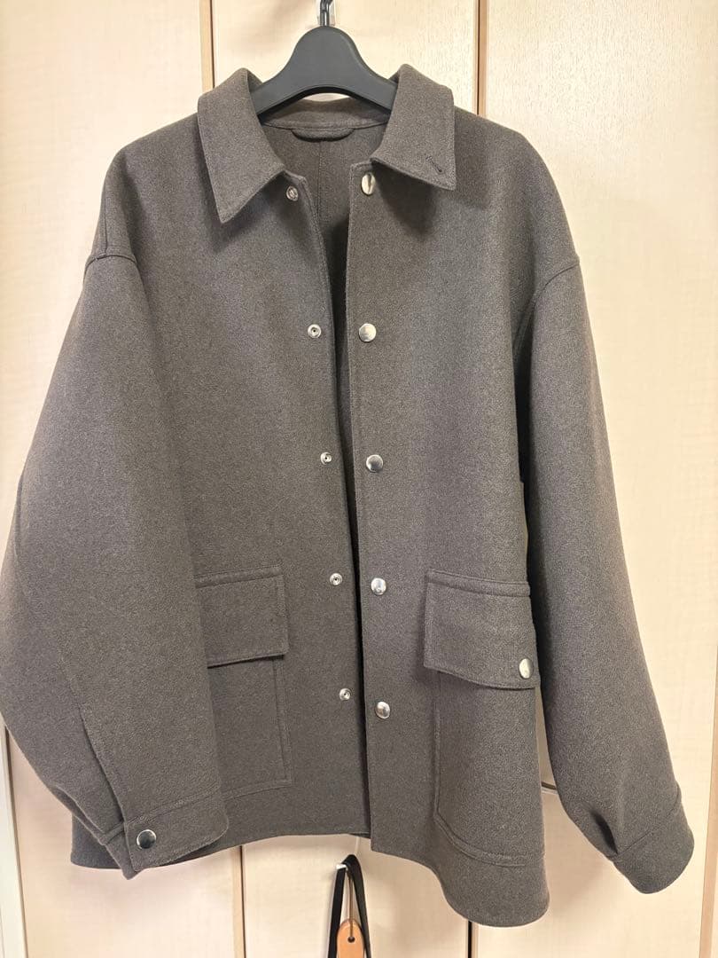 H BEAUTY&YOUTH ウールミックスメルトンカバーオールジャケット