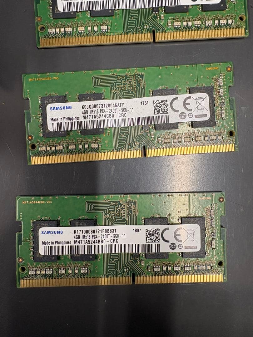 Samsung DDR4 4GB 2400MHz メモリ 4枚セット
