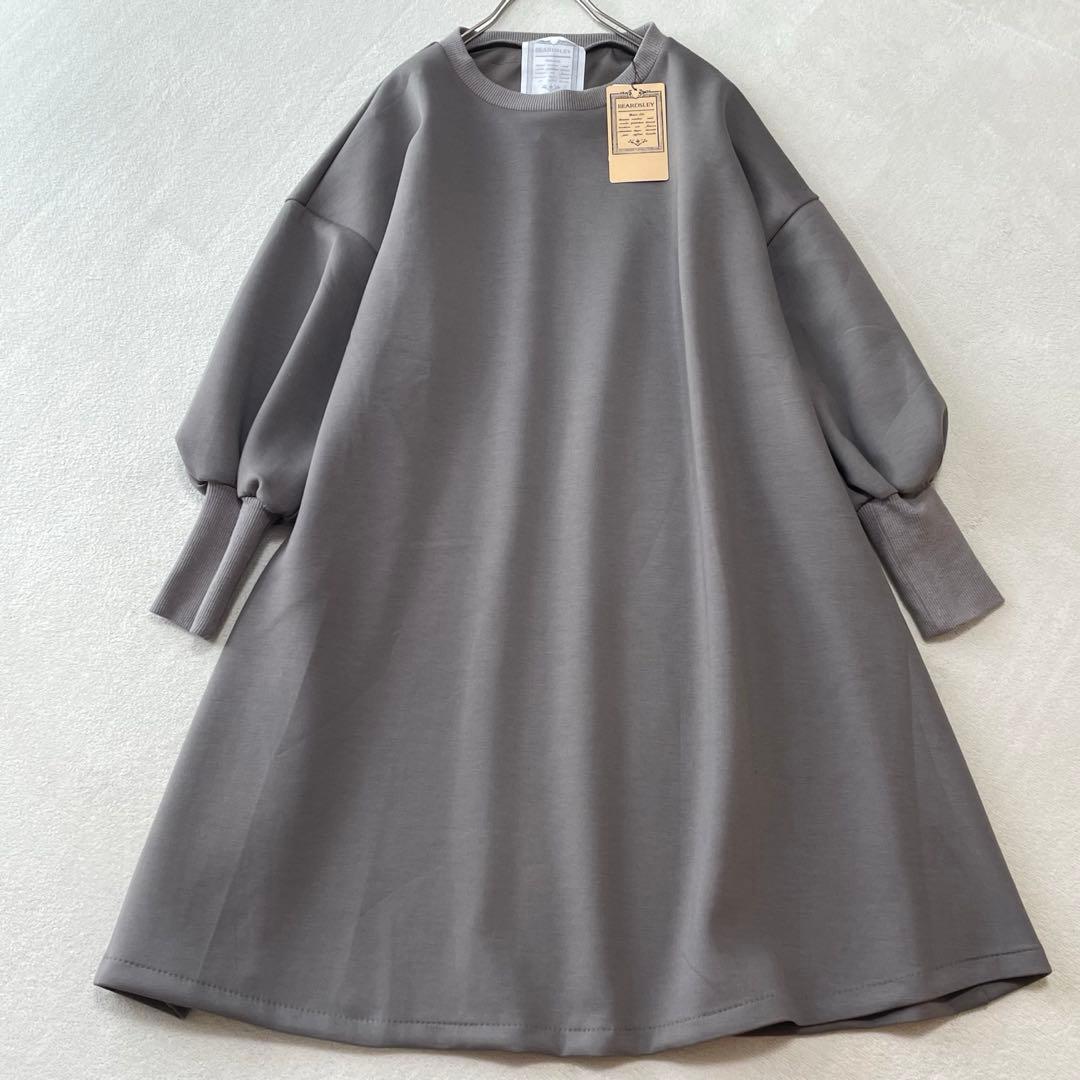 25年製 未使用✨ ビアズリー 袖パフダンボールワンピース F ゆったり 洗える