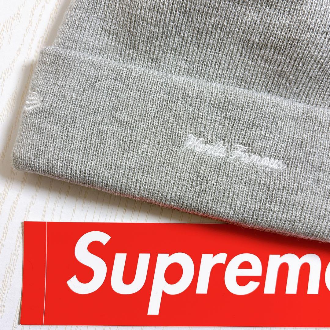Supreme NEW ERA ニット帽　ビーニー　BOXロゴ　グレー　灰色