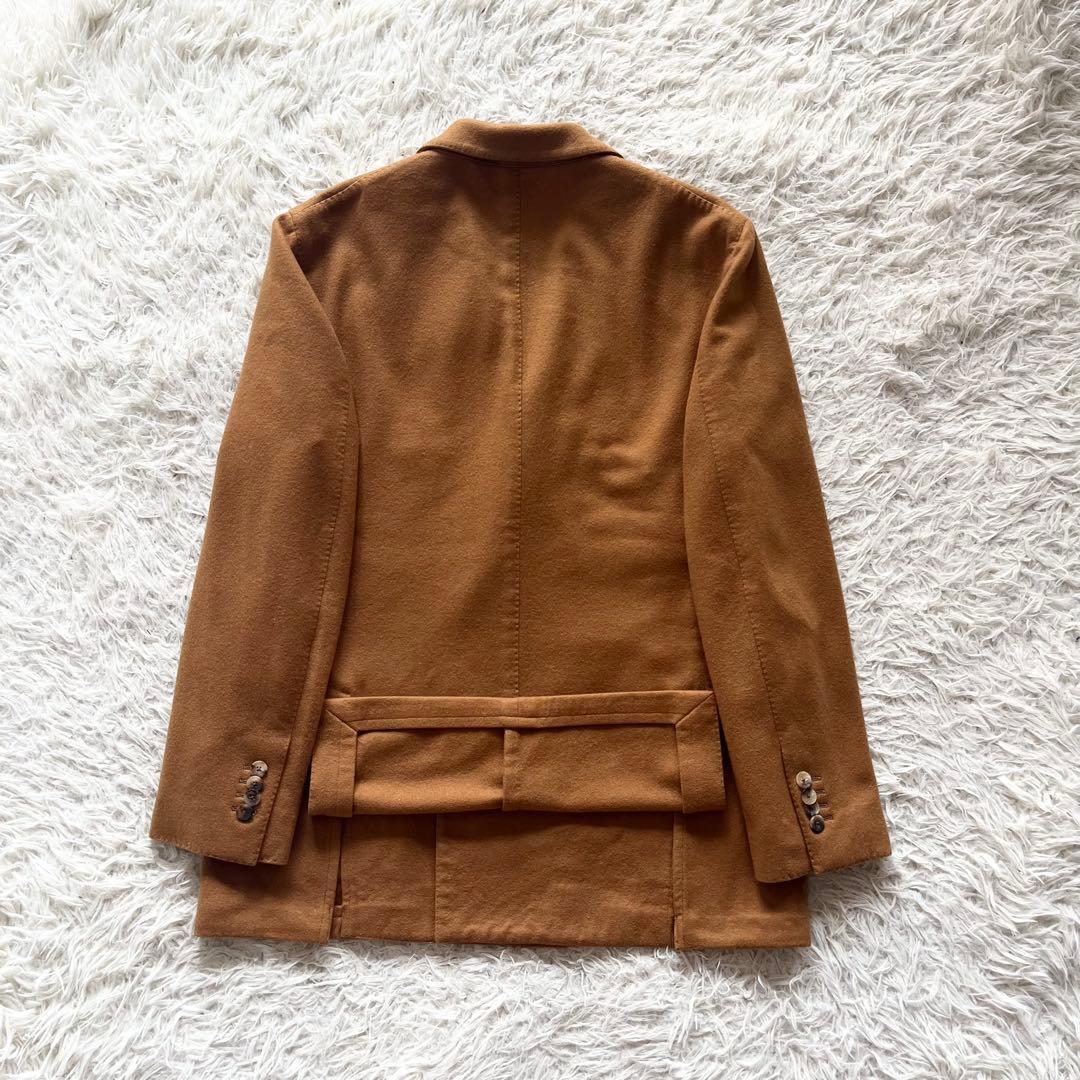 <極美品>LARDINI カシミヤ100% キャメル ダブル ジャケット 50