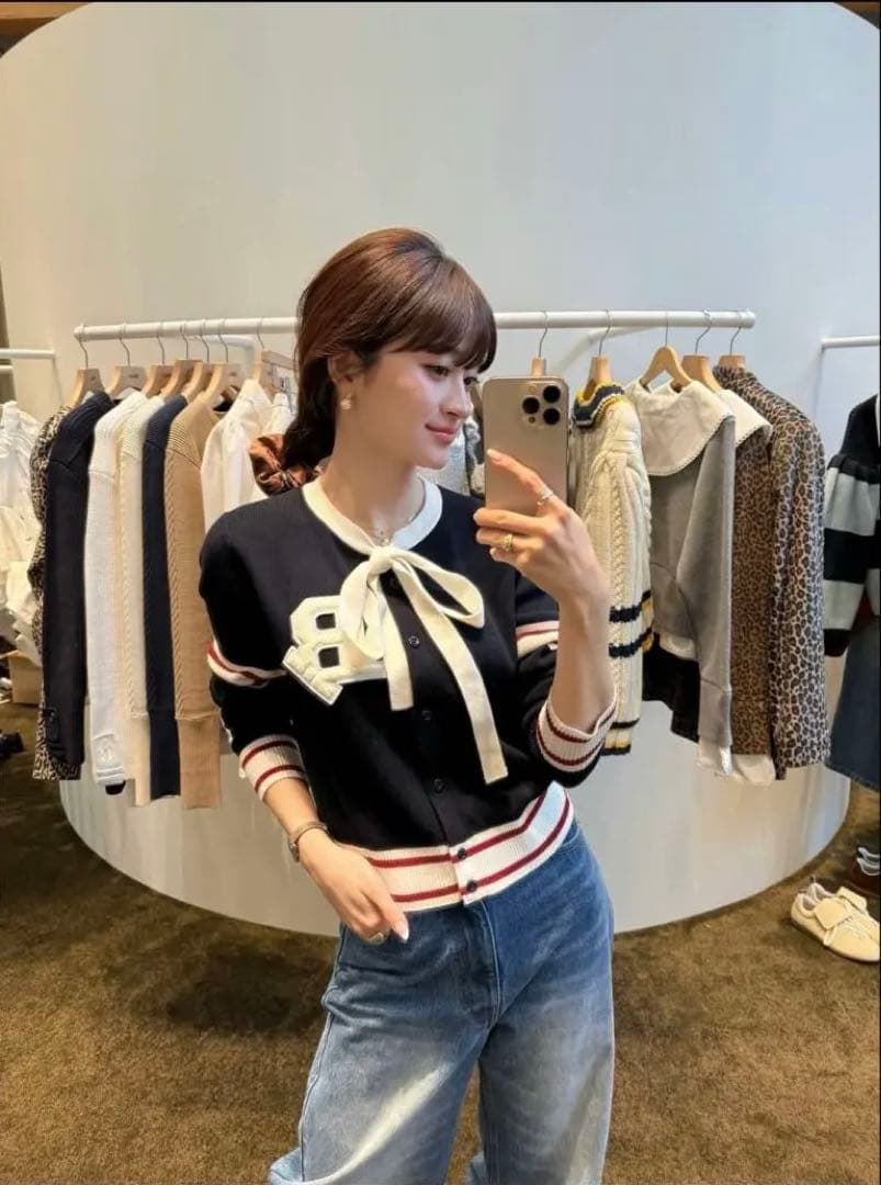 即日発送❣️ Bibiy. B. CLUB TIE CARDIGAN ネイビー