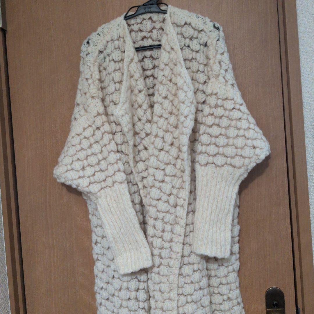 美品　ユキコハナイ　ロングカーディガン　オフホワイト　未使用