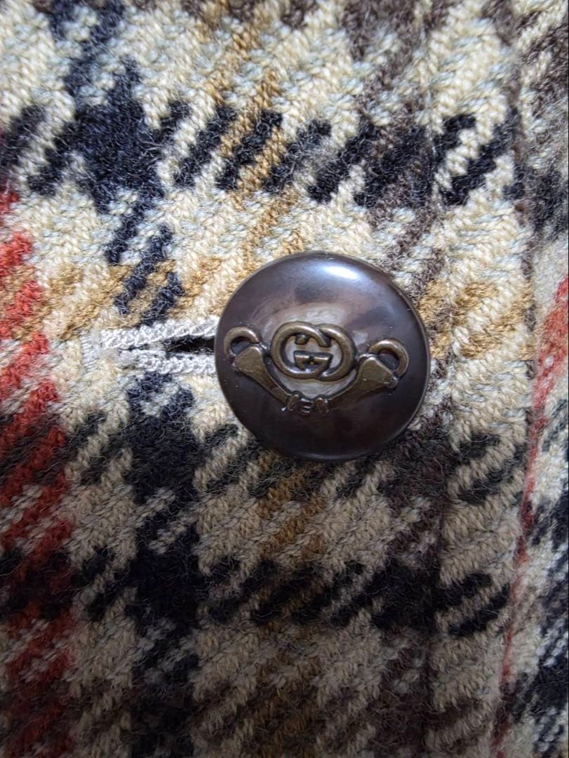 【良品】70s GUCCI ホースビットGGボタンウール100%イタリア製 40