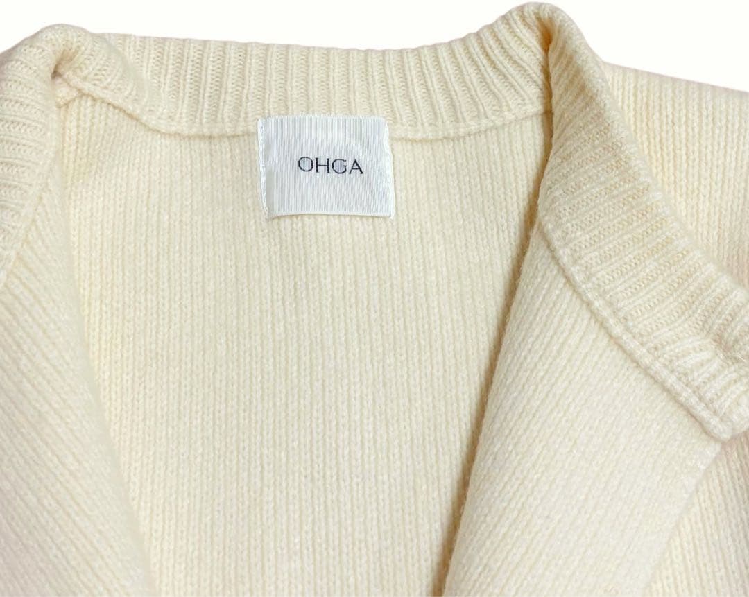 短時間着用　OHGA オーガ CHARMANT ニット　カーディガン　ホワイト