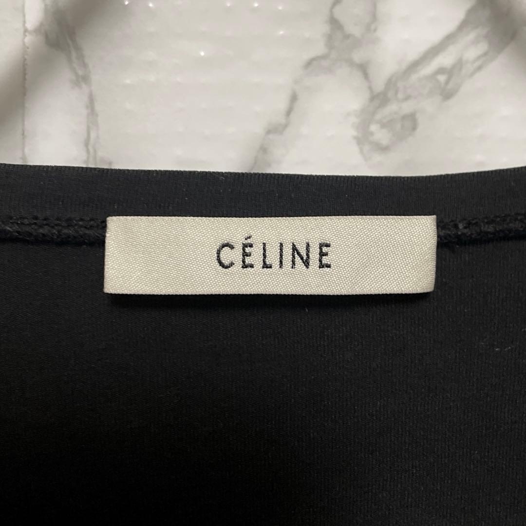 CELINE フィービー期 ブランドロゴデザイン　スパンコールTシャツ ビジュー