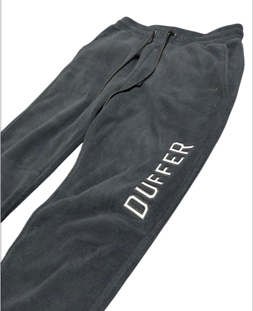 【美品】The DUFFER of ST.E ロゴ入り フリースパンツ