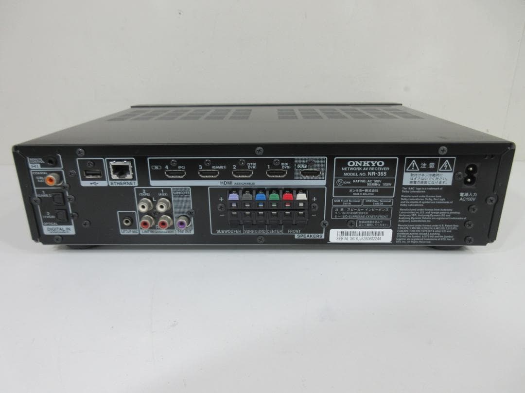 1108X ONKYO AVレシーバー NR-365 スピーカー付き 痛み有
