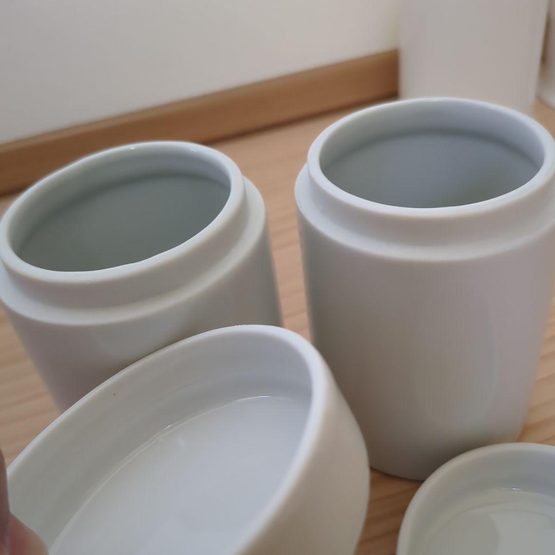 チ*コ様 白磁セット　茶筒　ローションボトル　アロマスティックボトル　ポーセラー