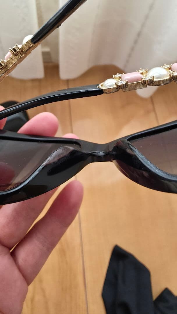 CHANEL　シャネル　パール　サングラス　ピンク
