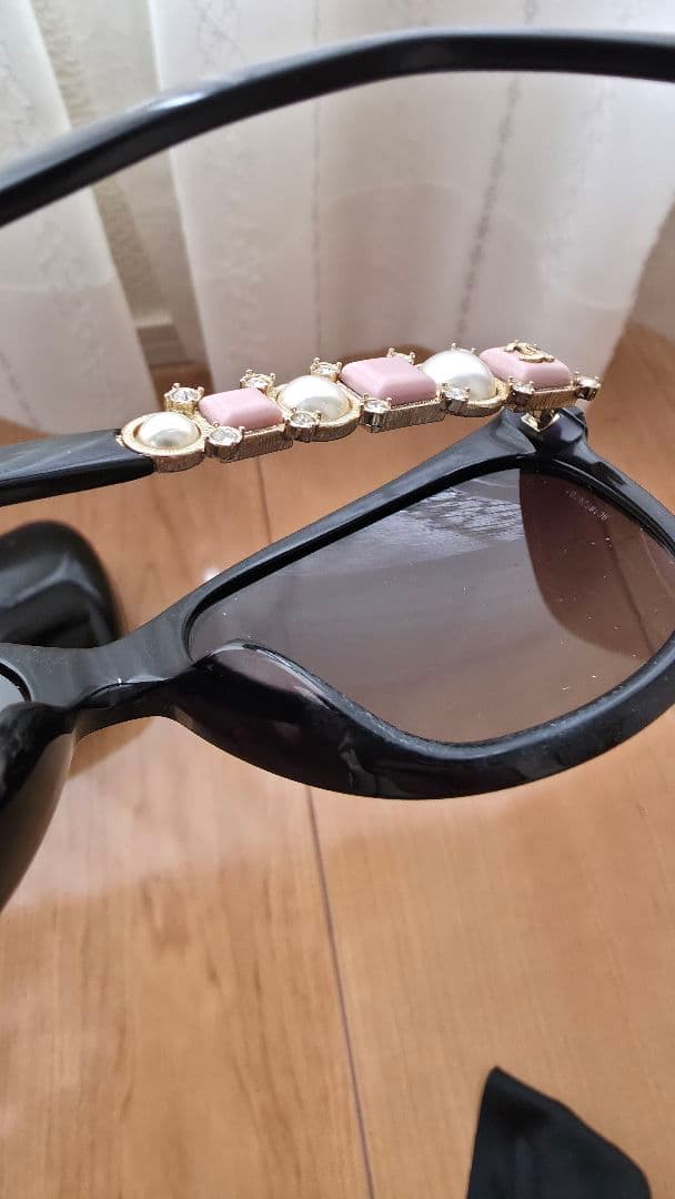 CHANEL　シャネル　パール　サングラス　ピンク