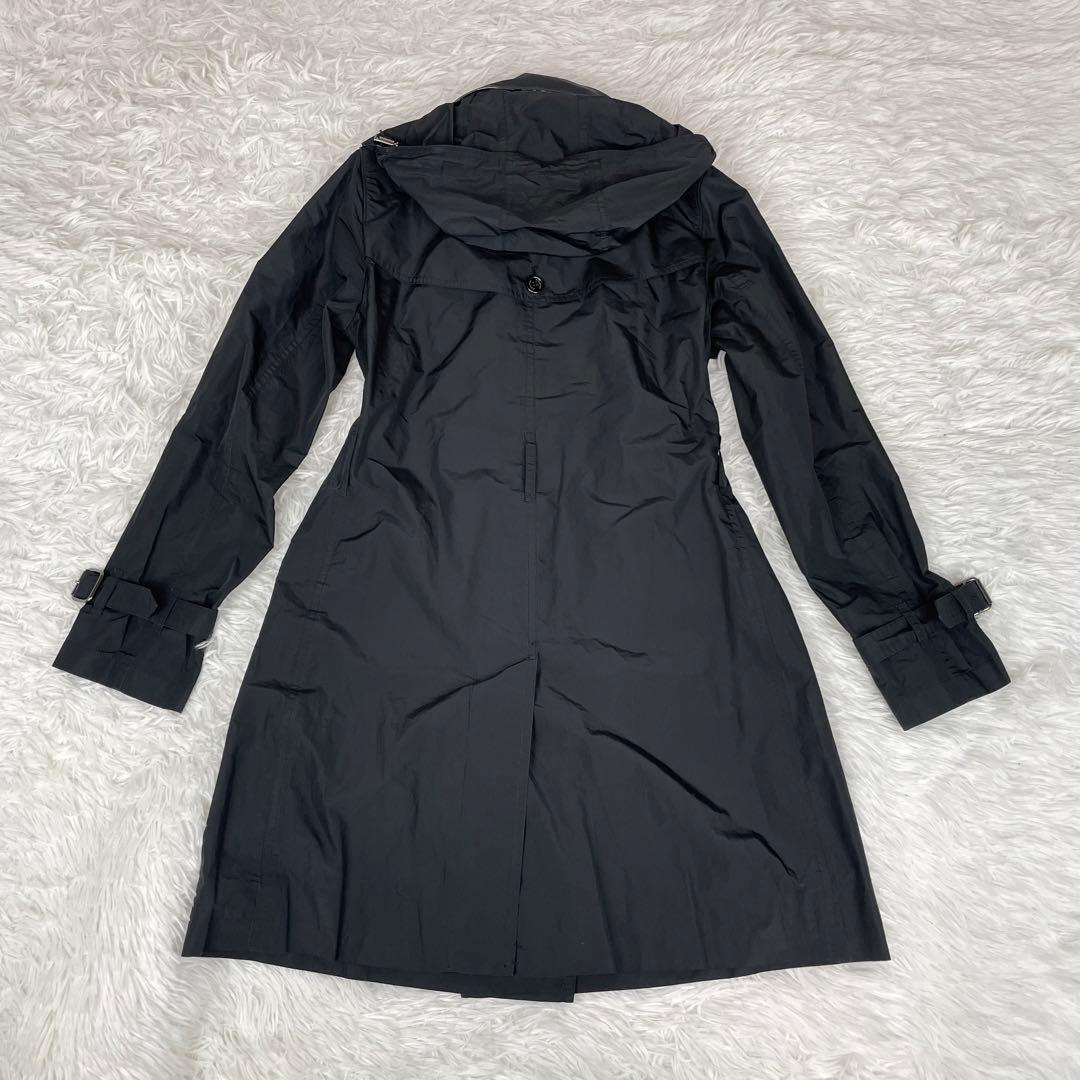 極美品✨バーバリーロンドン✨トレンチコート✨38✨Ｍ✨ナイロン✨ノバチェック✨黒