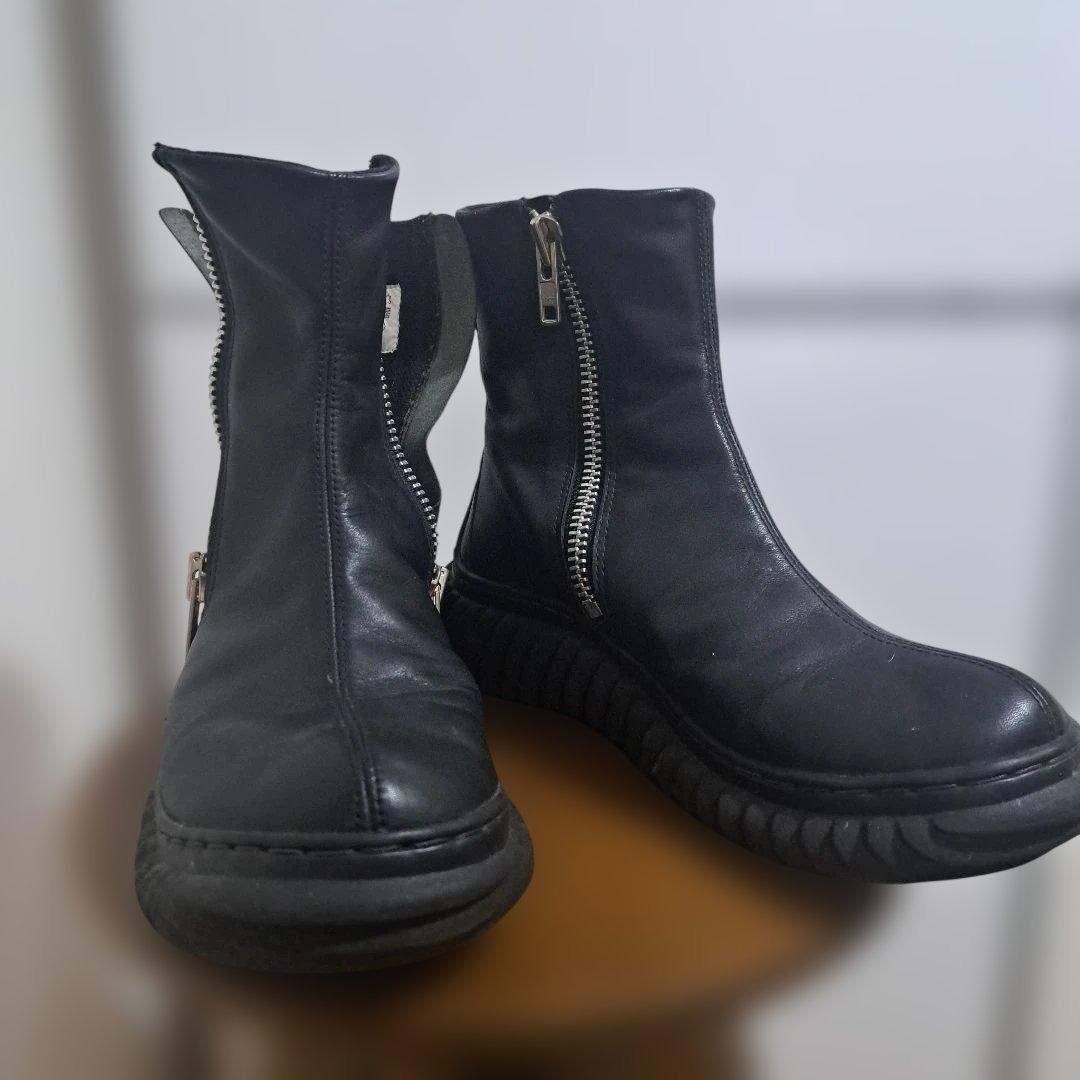 美品　no name　ダブルジップ　ブーツ　37　ブラック