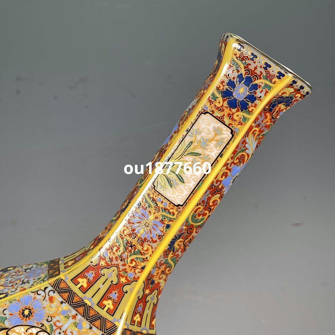清雍正琺瑯彩花鳥賞瓶 景徳鎮 陶磁器 装飾品 現代工芸品 美術品 置物