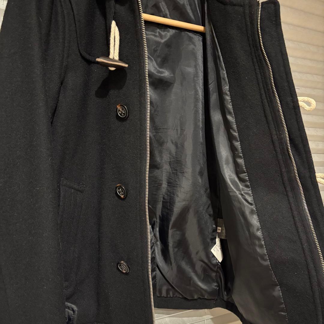 黒 フード付き ダッフルコート TAKEO KIKUCHI タケオキクチ