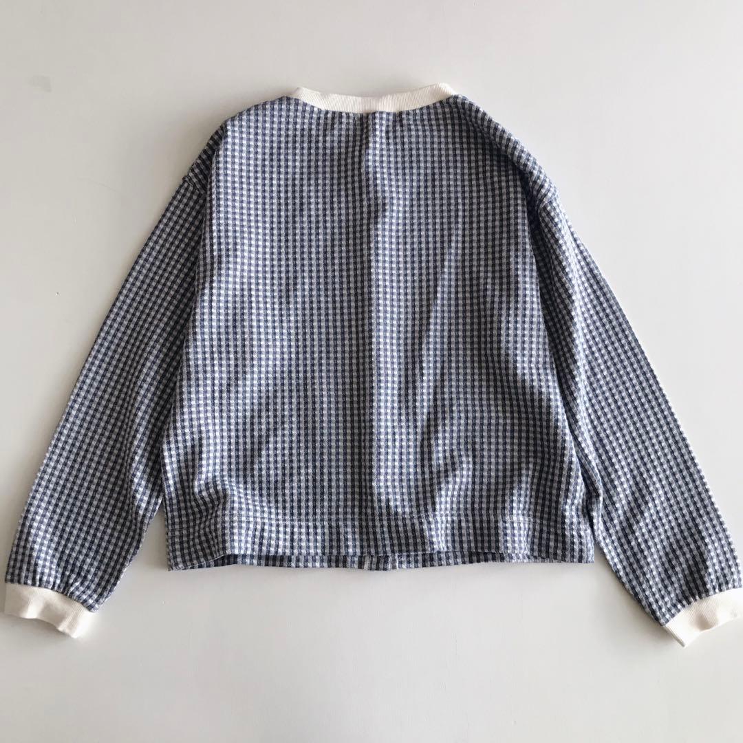新品　パーリッシュ　ギンガムジャガード ゆるっとカーディガン