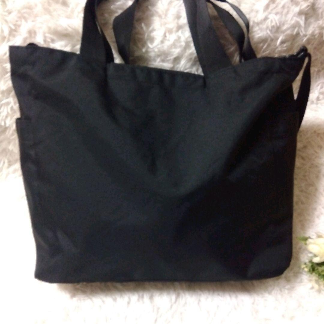 agnes b アニエスベー ボストンバッグ ロゴ刺繍 ナイロン 2way 黒