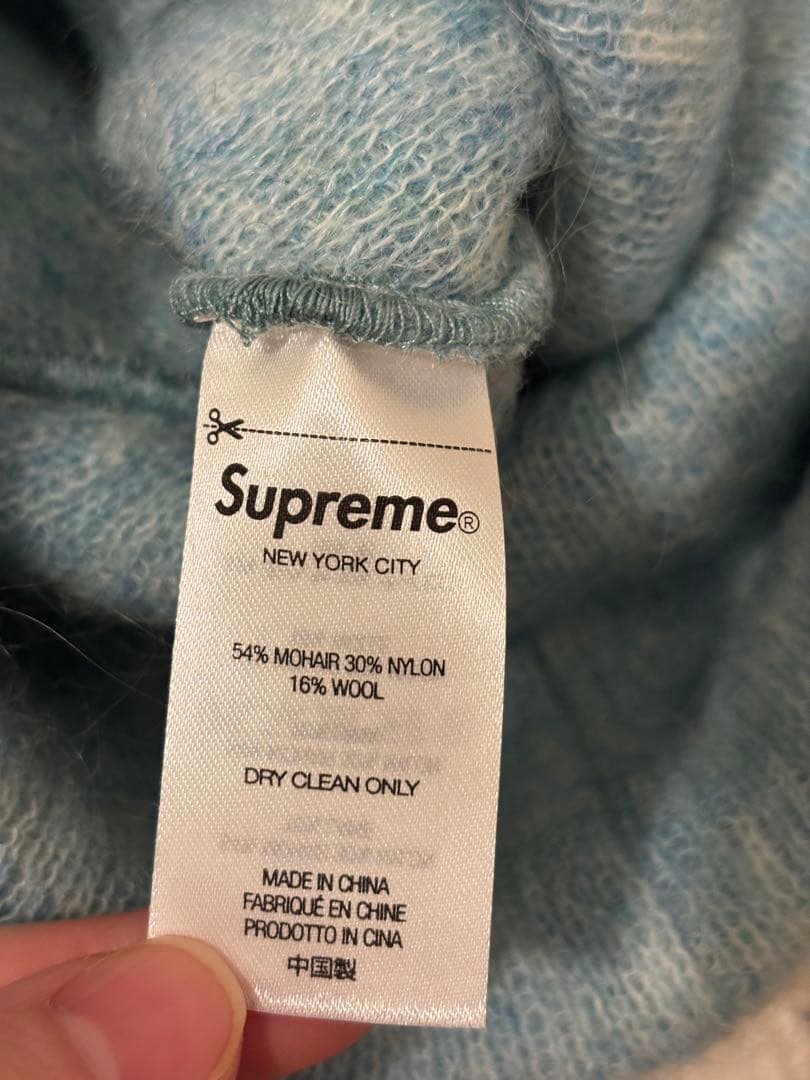 Supreme モヘアビーニー ライトブルー ニット帽
