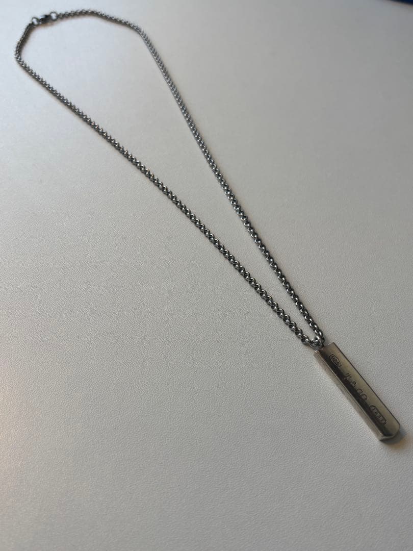 【美品】TIFFANY&Co. 1837 ナローバー ネックレス シルバー925