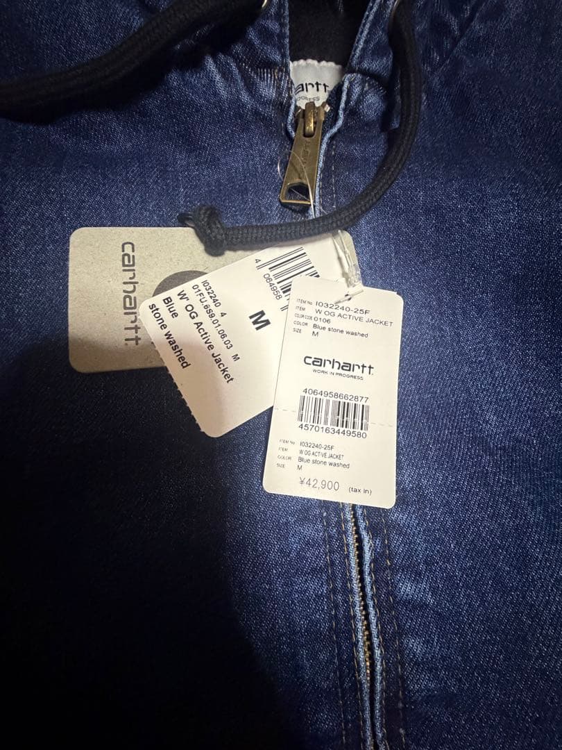 新品未使用 Carhartt アクティブジャケット m インディゴ　デニム
