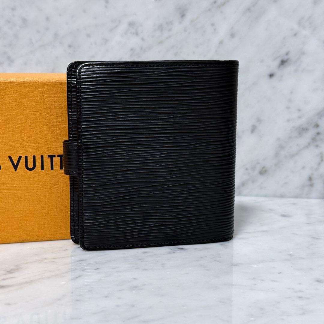 LOUIS VUITTON ルイヴィトン エピ 二つ折り財布 ブラック 黒