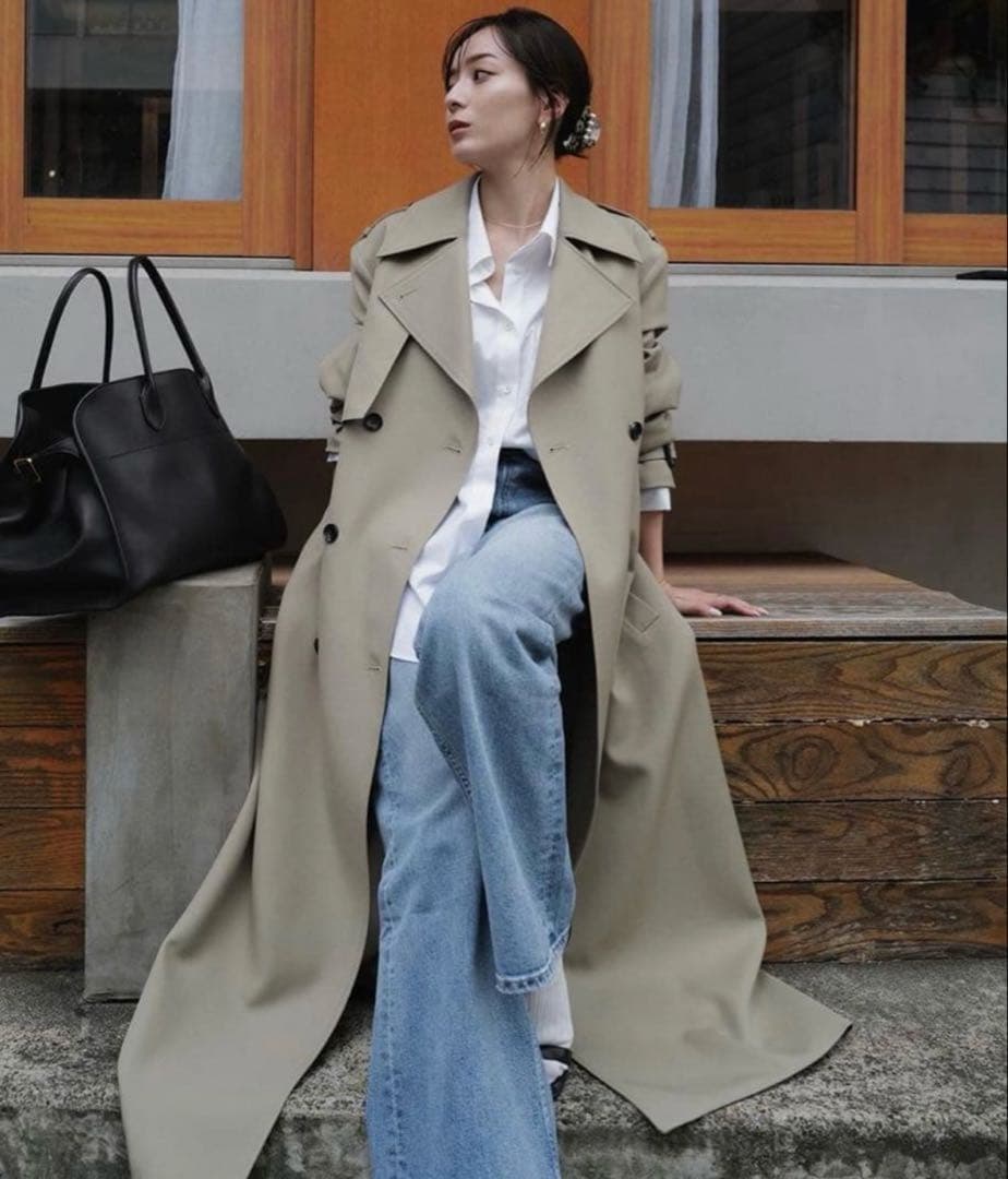 【美品】ウールギャバジントレンチコート
