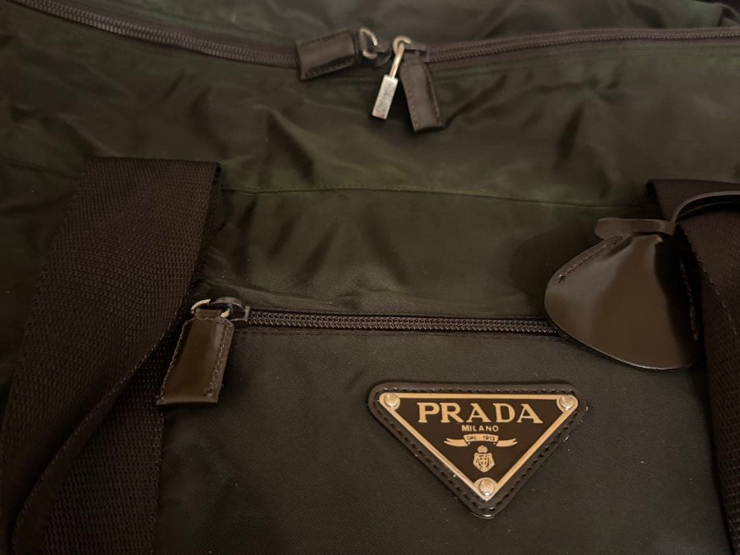 PRADA プラダ ボストンバッグ トラベルバッグ レザー盤三角ロゴ