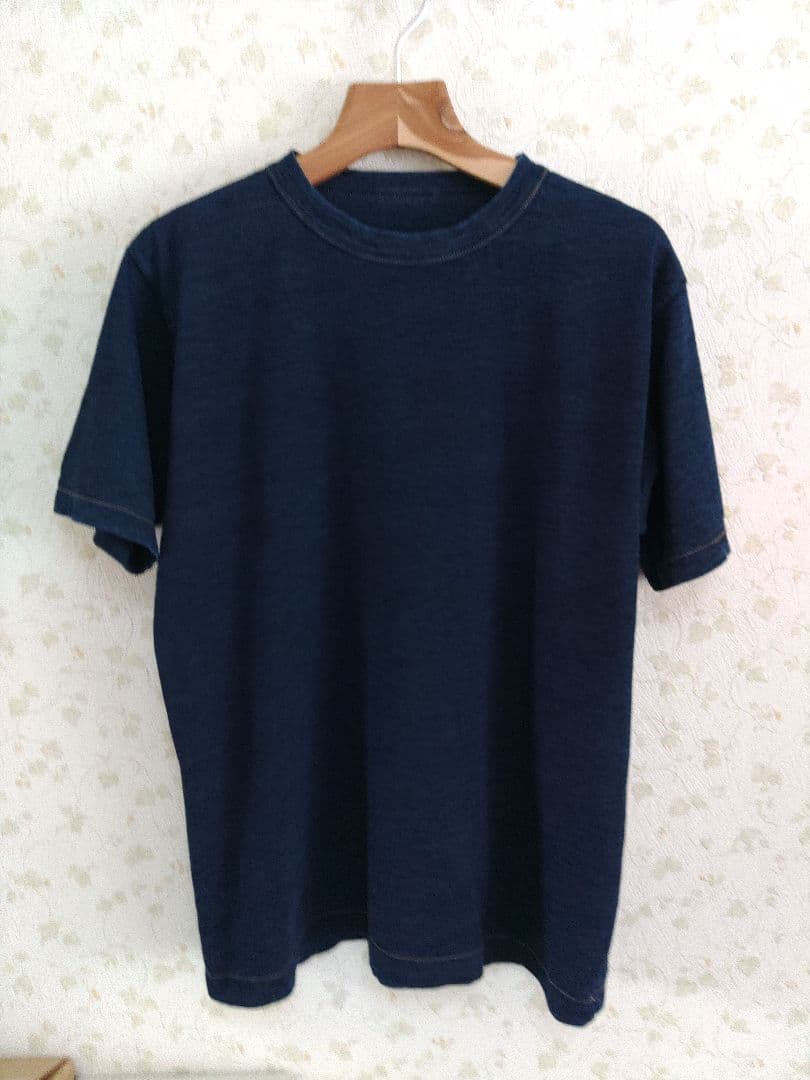 45R天竺インディゴ 半袖Tシャツ 後ろポケット付きサイズ１