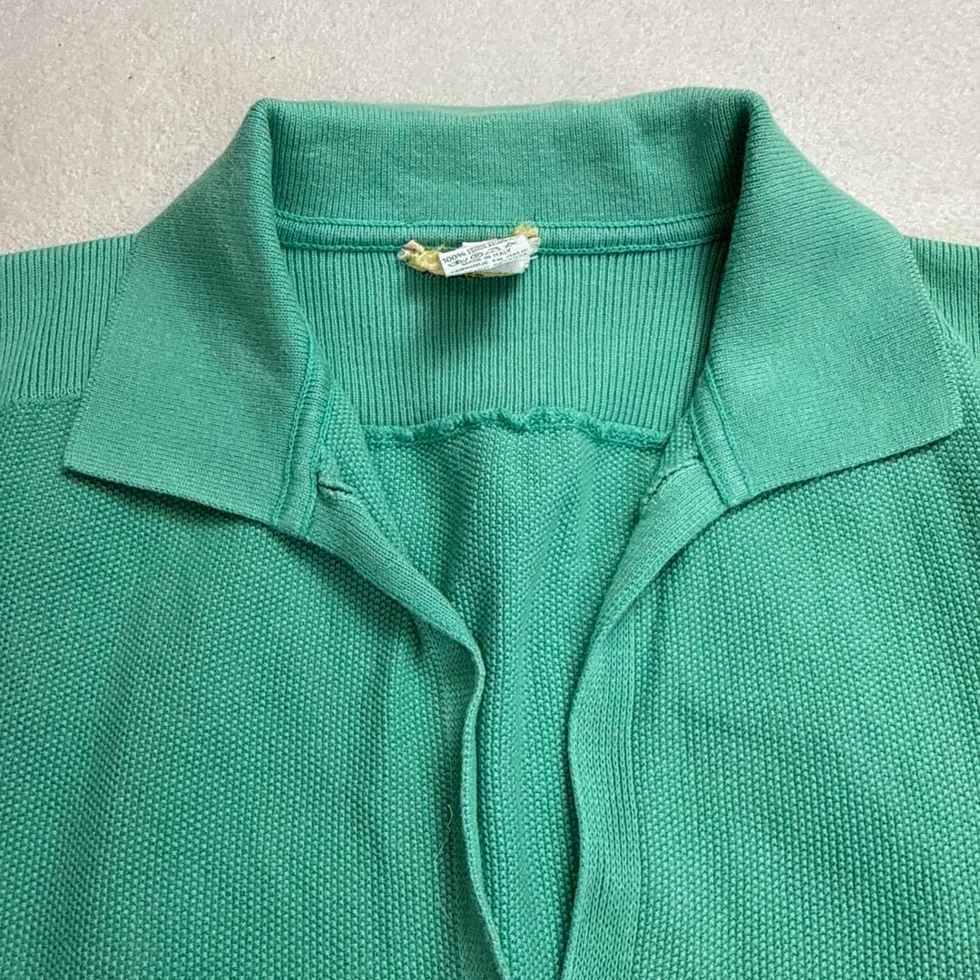 エルメスHERMES ノースリーブポロシャツ　ライトグリーン　S イタリア製