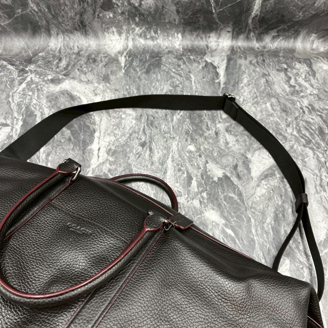 未使用級 COACH トレッカー ボストンバッグ 大容量 レザー ブラック