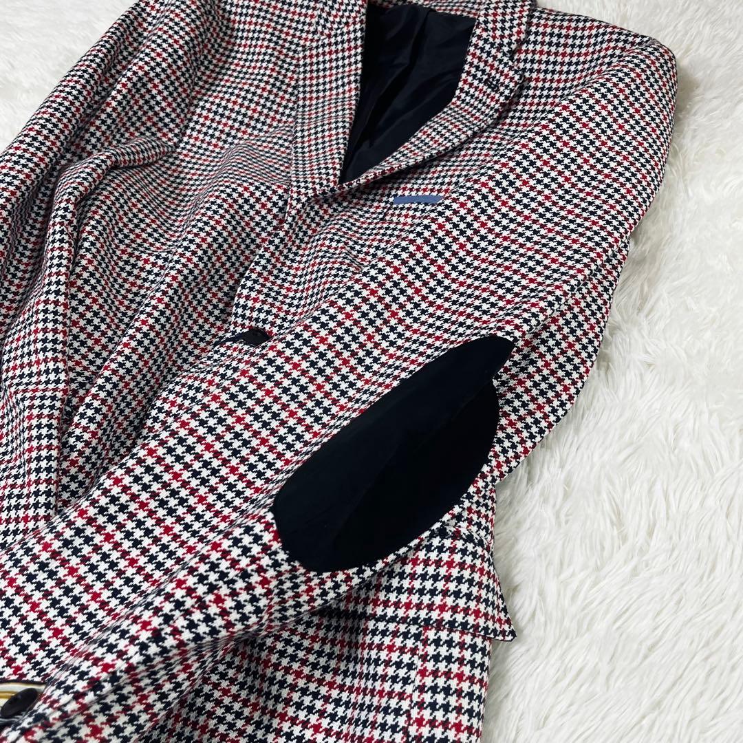 希少XL〜XXL ZARA 千鳥格子 エルボーパッチ テーラードジャケット 54