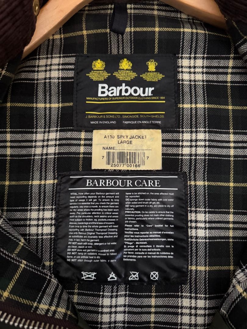 超希少Barbour Spey 90s 3クレスト　サイズL